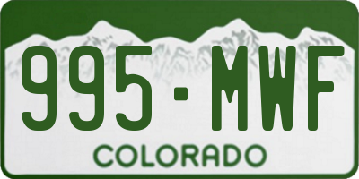 CO license plate 995MWF