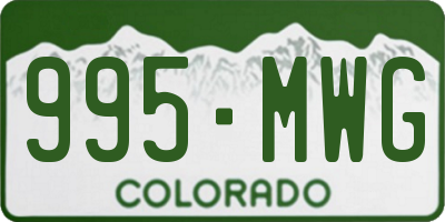 CO license plate 995MWG