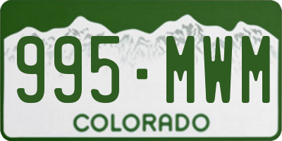 CO license plate 995MWM