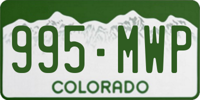 CO license plate 995MWP