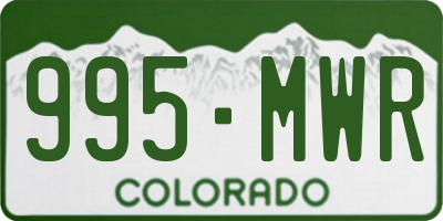CO license plate 995MWR