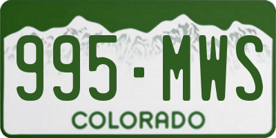 CO license plate 995MWS