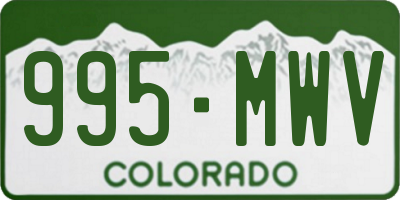 CO license plate 995MWV