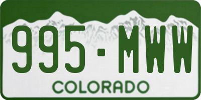 CO license plate 995MWW