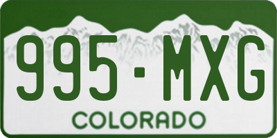 CO license plate 995MXG