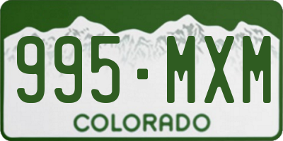 CO license plate 995MXM