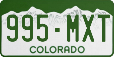 CO license plate 995MXT