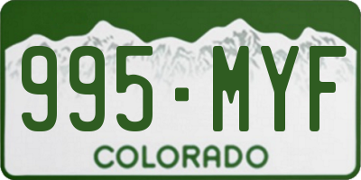 CO license plate 995MYF