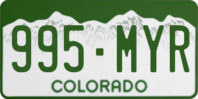 CO license plate 995MYR