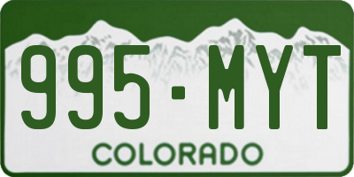 CO license plate 995MYT