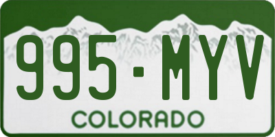 CO license plate 995MYV