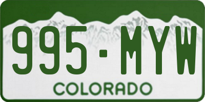 CO license plate 995MYW