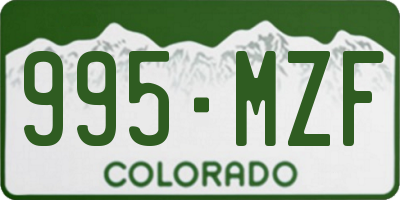 CO license plate 995MZF