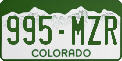 CO license plate 995MZR