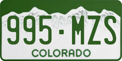 CO license plate 995MZS