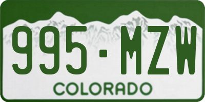 CO license plate 995MZW