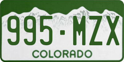 CO license plate 995MZX