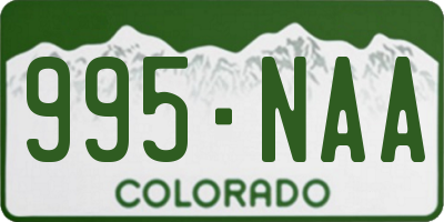 CO license plate 995NAA