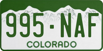 CO license plate 995NAF