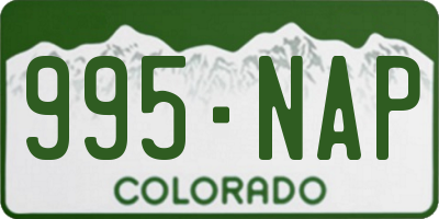 CO license plate 995NAP