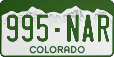 CO license plate 995NAR