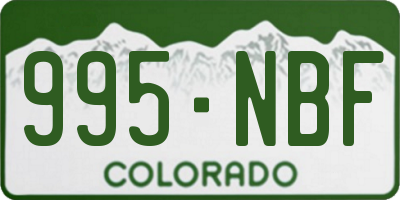 CO license plate 995NBF
