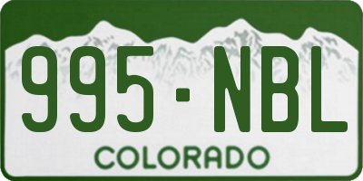 CO license plate 995NBL