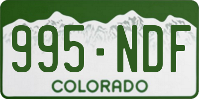 CO license plate 995NDF