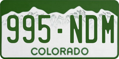 CO license plate 995NDM