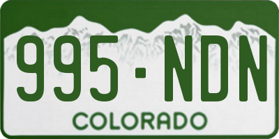 CO license plate 995NDN