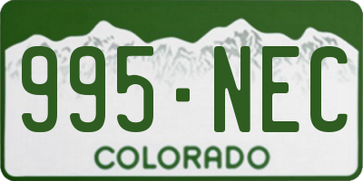 CO license plate 995NEC
