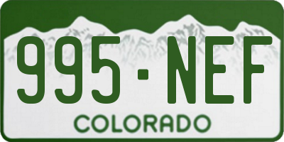 CO license plate 995NEF