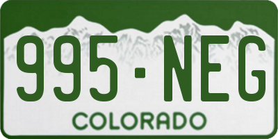 CO license plate 995NEG