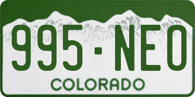 CO license plate 995NEO