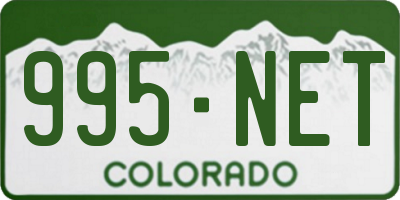 CO license plate 995NET