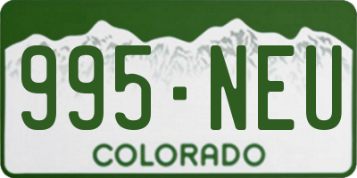 CO license plate 995NEU