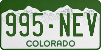 CO license plate 995NEV