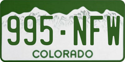 CO license plate 995NFW
