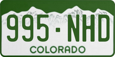 CO license plate 995NHD