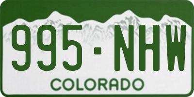 CO license plate 995NHW