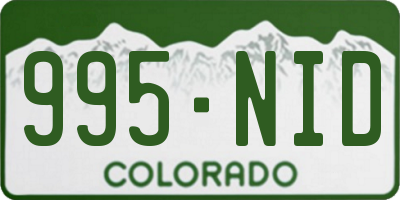 CO license plate 995NID