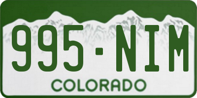 CO license plate 995NIM