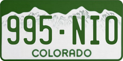 CO license plate 995NIO