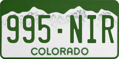 CO license plate 995NIR