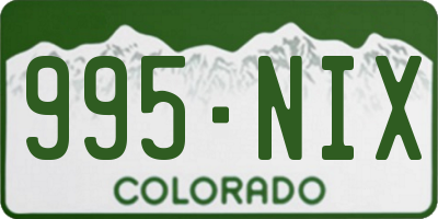 CO license plate 995NIX