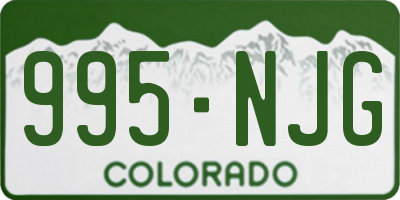 CO license plate 995NJG