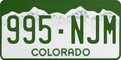 CO license plate 995NJM