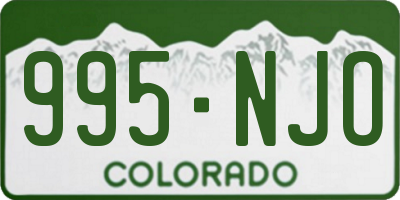 CO license plate 995NJO