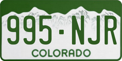 CO license plate 995NJR