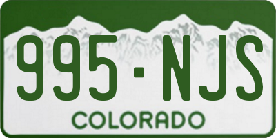 CO license plate 995NJS